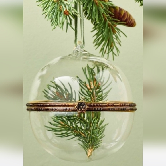 New Set Of 2 Hearth And Hand Elegant Hinged Glass Ornament - Picture 6 of 8